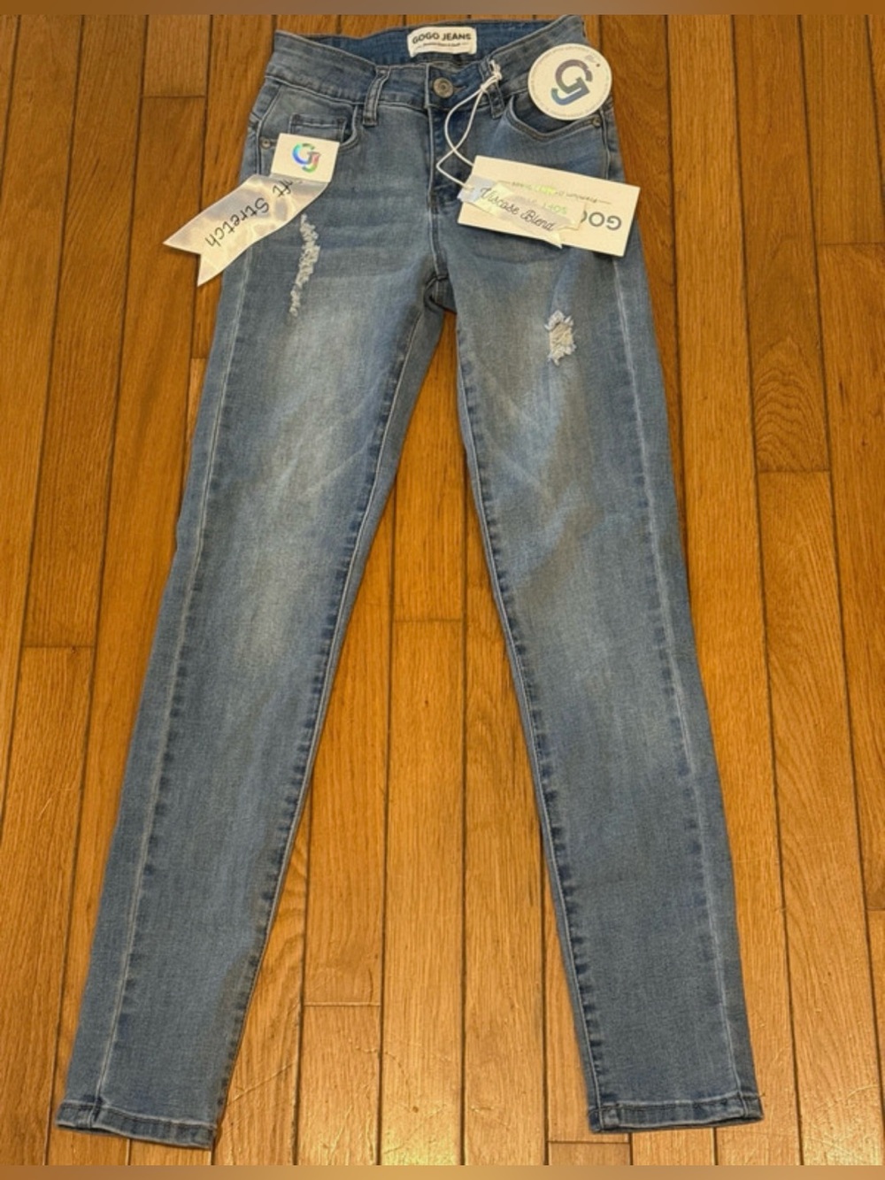 Gogo Distressed Skinny Jeans, 00, Size 23